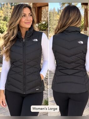 The North Face Women's large 550 Black Quilted Insulated Vest